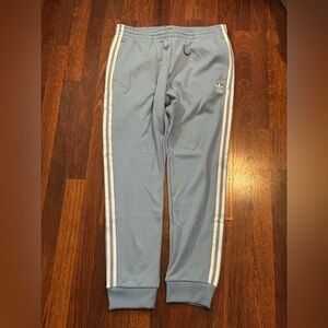 Adidas Originals Men’s Track Pants Large Light Blue 3-Stripes Trefoil Logo